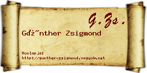 Günther Zsigmond névjegykártya
