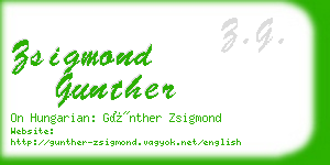 zsigmond gunther business card